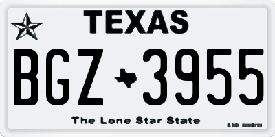 TX license plate BGZ3955
