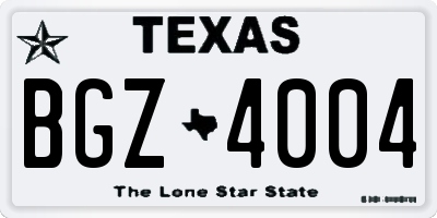 TX license plate BGZ4004