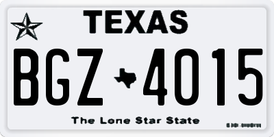 TX license plate BGZ4015
