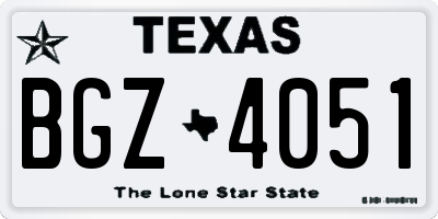 TX license plate BGZ4051