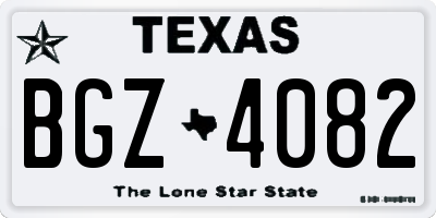TX license plate BGZ4082