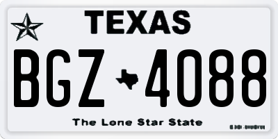 TX license plate BGZ4088