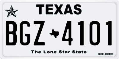 TX license plate BGZ4101