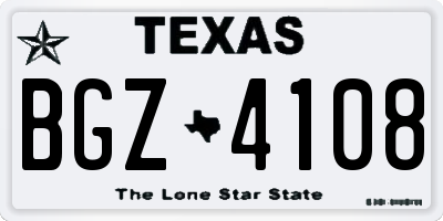 TX license plate BGZ4108