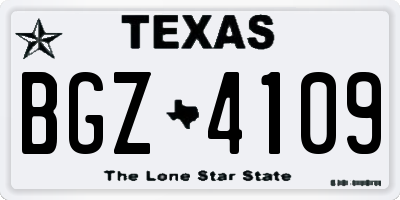 TX license plate BGZ4109