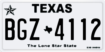 TX license plate BGZ4112