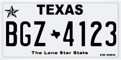 TX license plate BGZ4123