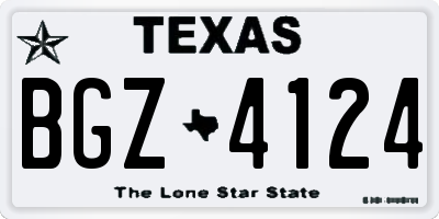 TX license plate BGZ4124
