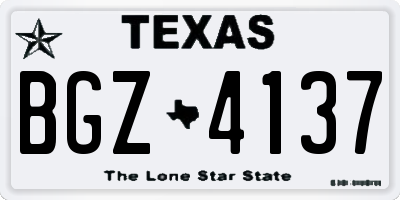 TX license plate BGZ4137