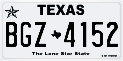 TX license plate BGZ4152