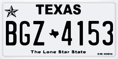 TX license plate BGZ4153