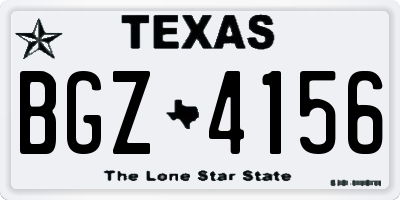 TX license plate BGZ4156