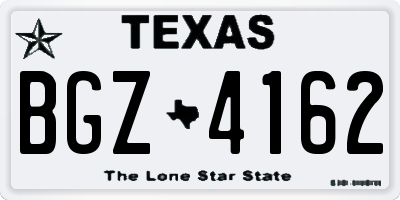 TX license plate BGZ4162