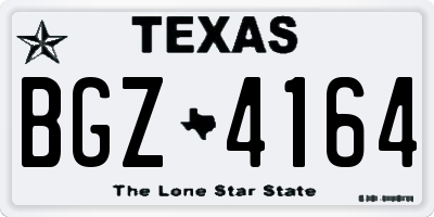 TX license plate BGZ4164