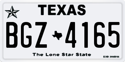 TX license plate BGZ4165