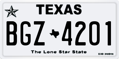 TX license plate BGZ4201