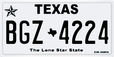 TX license plate BGZ4224