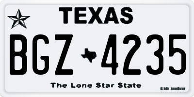 TX license plate BGZ4235