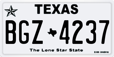 TX license plate BGZ4237