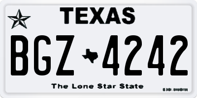 TX license plate BGZ4242