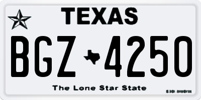 TX license plate BGZ4250