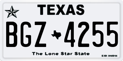 TX license plate BGZ4255