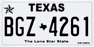 TX license plate BGZ4261