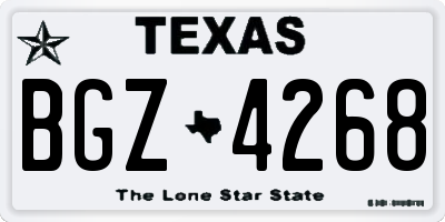 TX license plate BGZ4268