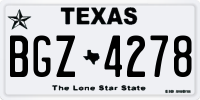 TX license plate BGZ4278