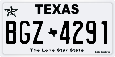 TX license plate BGZ4291