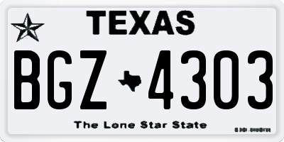 TX license plate BGZ4303
