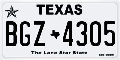 TX license plate BGZ4305