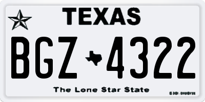 TX license plate BGZ4322