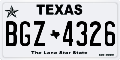 TX license plate BGZ4326