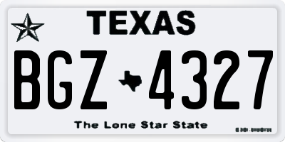 TX license plate BGZ4327
