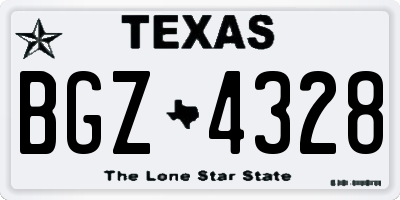 TX license plate BGZ4328