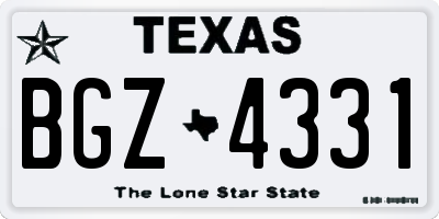 TX license plate BGZ4331