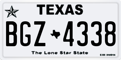 TX license plate BGZ4338
