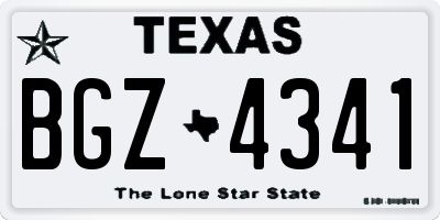 TX license plate BGZ4341