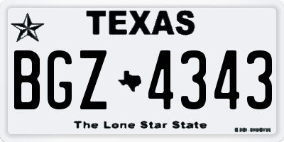 TX license plate BGZ4343