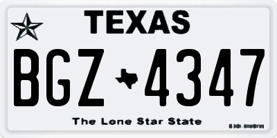 TX license plate BGZ4347