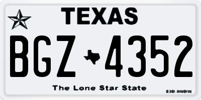TX license plate BGZ4352