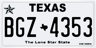 TX license plate BGZ4353