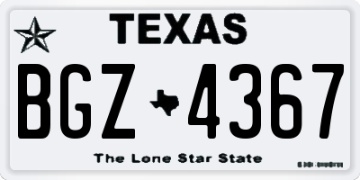 TX license plate BGZ4367