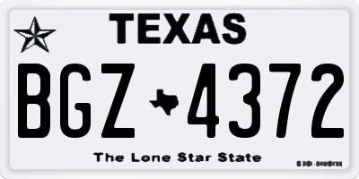 TX license plate BGZ4372