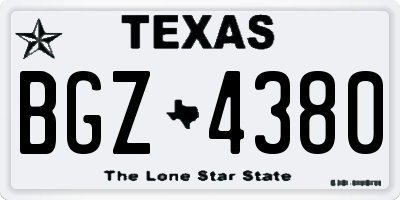 TX license plate BGZ4380