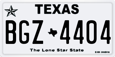 TX license plate BGZ4404