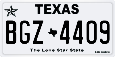 TX license plate BGZ4409