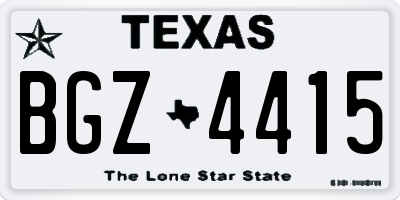TX license plate BGZ4415