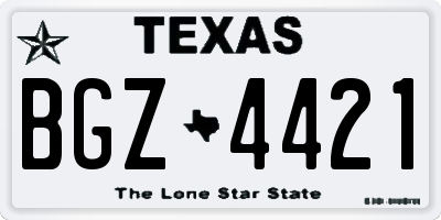 TX license plate BGZ4421